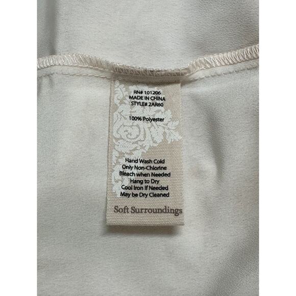 Soft Surroundings Top Women Large Tan Tunic Sheer Artsy Watercolor Boho Travel - Picture 8 of 10